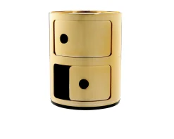 Cassettiera componibile metal a due elementi colore oro Kartell