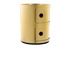 Cassettiera componibile metal a due elementi colore oro Kartell