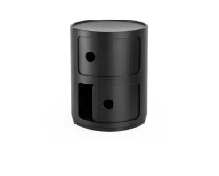 Cassettiera componibile recycled a due elementi colore nero Kartell