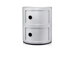 Cassettiera componibile recycled a due elementi colore silver Kartell