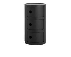 Cassettiera componibile recycled a tre elementi colore nero Kartell
