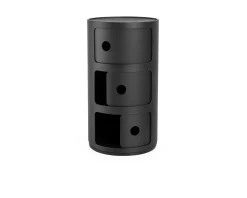 Cassettiera componibile recycled a tre elementi colore nero Kartell