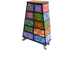 Cassettiera drag cabinet jamaica dipinta a mano Tom's drag