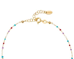 Cavigliera argento dorato con smaltini multicolor Selezione zanolli