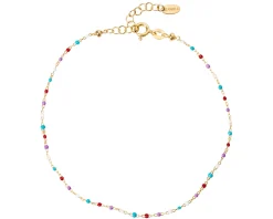 Cavigliera argento dorato con smaltini multicolor Selezione zanolli