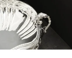 Centrotavola argento bordo godronato usato ricondizionato Zanolli vintage
