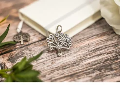 Ciondolo albero della vita con cristallo, scatola e confetti Selezione zanolli