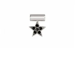 Ciondolo seimia argento stella nera e pietre Nomination