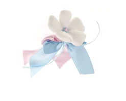 Ciuffo portaconfetti rosa azzurro e confetti al cioccolato Selezione zanolli