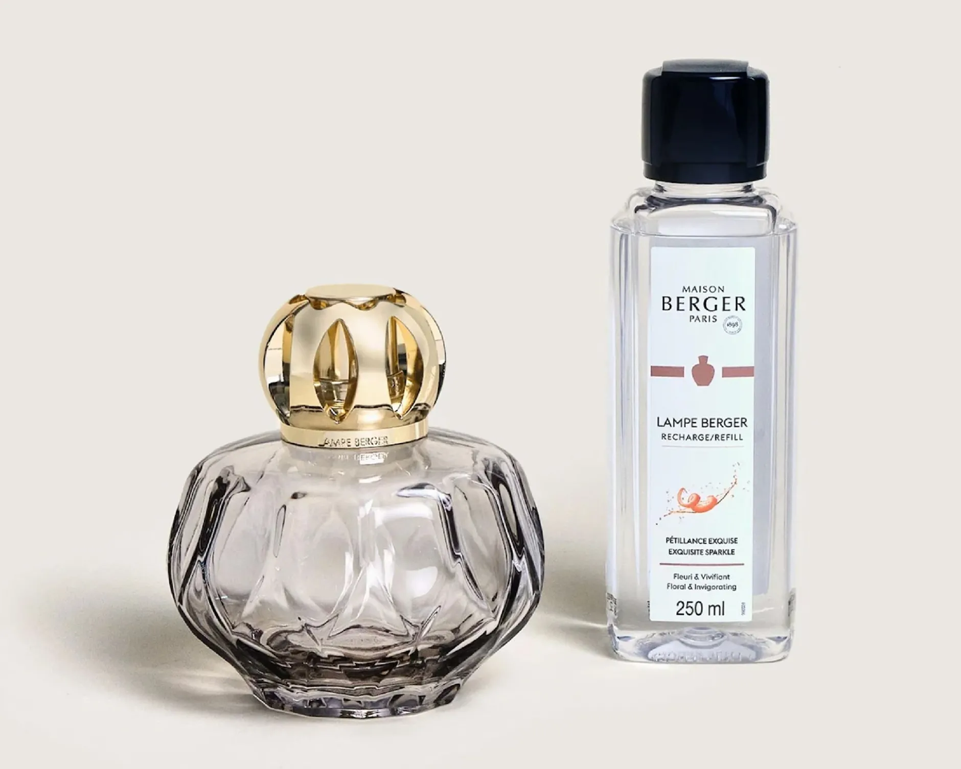 Cofanetto lampada catalitica rosalie grise con profumo 250 ml petillance exquise Maison berger paris