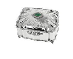Cofanetto portagioie argento con pietra verde Selezione zanolli