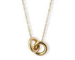 Collana acciaio dorato cerchi intrecciati Liu jo