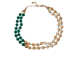 Collana argento con madreperla e agata verde Luisa della salda