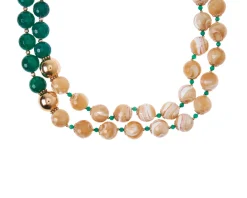 Collana argento con madreperla e agata verde Luisa della salda