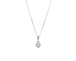 Collana argento con pendente cuore zircone bianco Sovrani