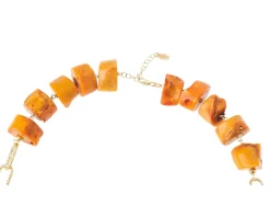 Collana argento dorato con bamboo arancio Selezione zanolli