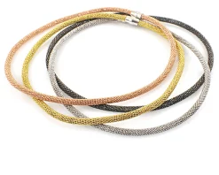 Collana argento dorato con chiusura a calamita Selezione zanolli