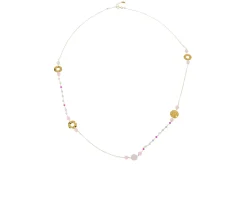 Collana argento dorato con quarzo rosa e spinello Selezione zanolli