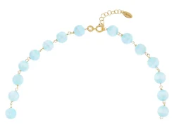Collana argento dorato con selenite azzurra Selezione zanolli