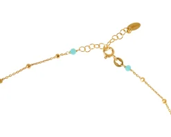 Collana argento dorato con spinello azzurro e palle lucide Selezione zanolli