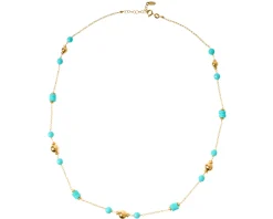 Collana argento dorato con turchese e palle lucide Selezione zanolli