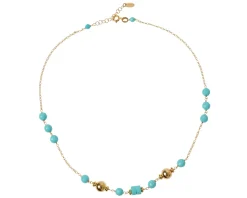 Collana argento dorato con turchese e palle lucide Selezione zanolli