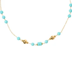 Collana argento dorato con turchese e palle lucide Selezione zanolli