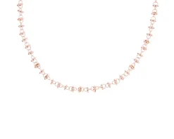 Collana argento rosè con anelli lisci e diamantati Selezione zanolli