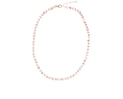 Collana argento rosè con anelli lisci e diamantati Selezione zanolli
