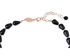 Collana argento rosè e agata nera Luisa della salda