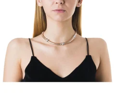 Collana argento tubogas con cristalli bianchi Selezione zanolli