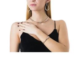 Collana argento tubogas con cristalli bianchi Selezione zanolli