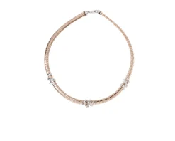 Collana argento tubogas con cristalli bianchi Selezione zanolli