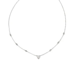 Collana cuore argento con zirconi bianchi Sovrani