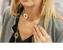 Collana dinamica in bronzo dorato Unoaerre
