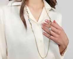 Collana joya in bronzo dorato Unoaerre