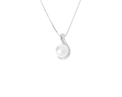 Collana luce argento con cubic zirconia e perla shell Sovrani