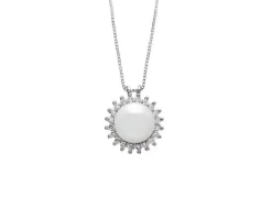 Collana oro 750‰ con perla akoya e diamanti Selezione zanolli