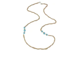 Collana ottone dorato con pasta turchese Sovrani