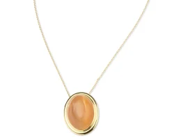 Collana ottone finitura oro con occhio di gatto arancio Sovrani