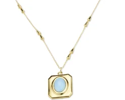 Collana ottone finitura oro con occhio di gatto turchese Sovrani