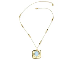 Collana ottone finitura oro con occhio di gatto turchese Sovrani