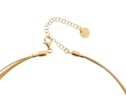 Collana rigida argento dorato con tondo centrale satinato Selezione zanolli