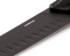Coltello cucina orientale black edge acciaio monoblocco Sambonet