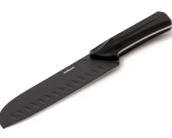 Coltello cucina orientale black edge acciaio monoblocco Sambonet
