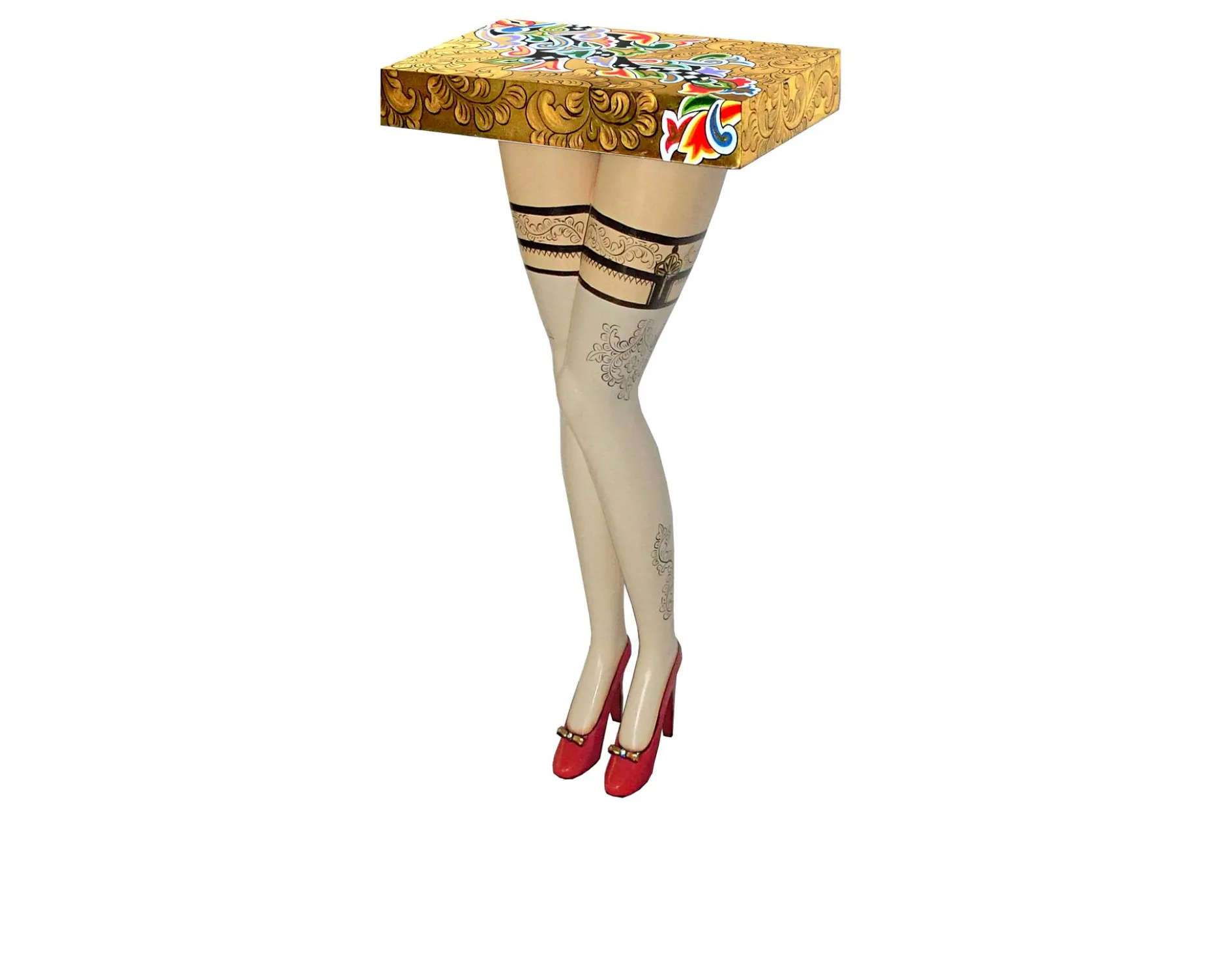 Console table lady's legs dipinta a mano Tom's drag