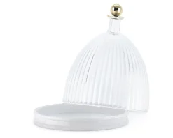 Contenitore la coupole trasparente e bianco Kartell