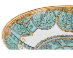 Coppa con piede la scala del palazzo porcellana verde Versace