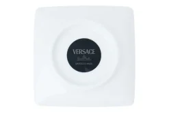 Coppa quadra piana barocco teal porcellana Versace