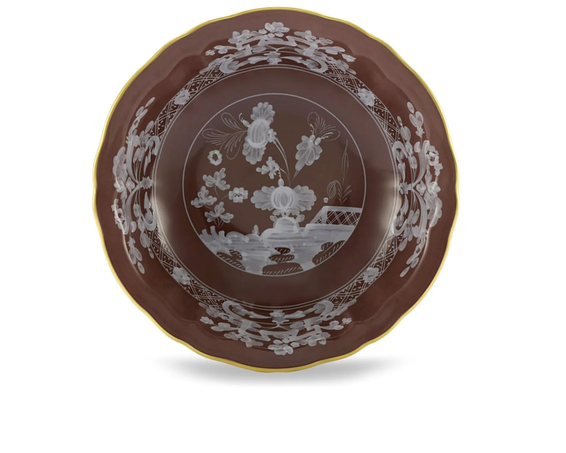 Coppetta oriente italiano castagna porcellana Richard ginori
